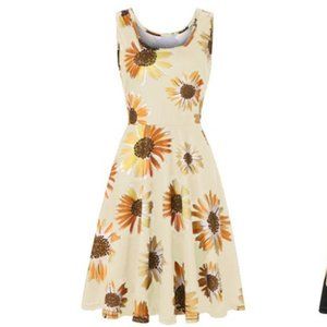 🦋 NWOT Leo Rosi Women's Sunflower Dress
